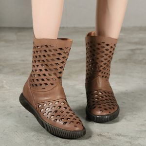 S143 2020 new hollow high-top retro ethnic handmade women's shoes fashion