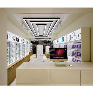 Wood Grain Veneer Mobile Phone Display Showcase Furniture Engraving