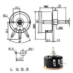WX111 4K7 Single Turn Wire Wound Potentiometer Adjustable Resistance 1W