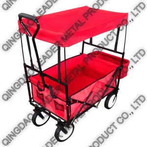 Quality Folding Utility Wagon with Canopy &amp; Back Bag - TC1011 TB for sale