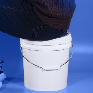 5 Gallon Plastic White Paint Bucket With Lids Handle Transparent 20 Liter Pail