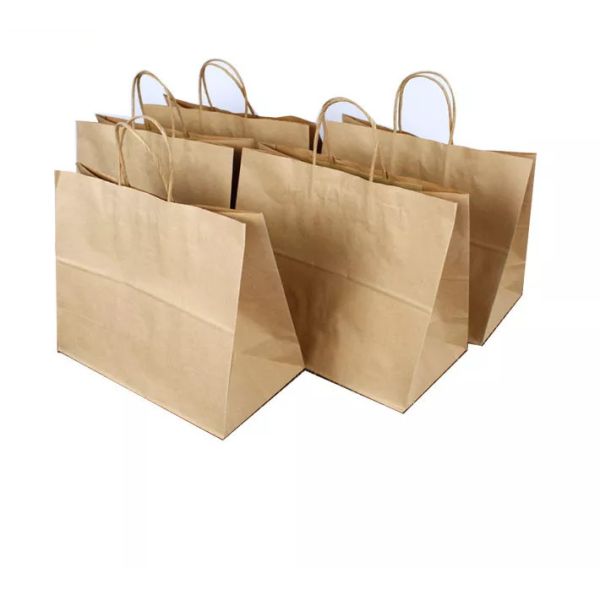 Buy OEM Kraft Paper Handbag / Coffee Bags CMYK Embossed Eco Friendly at wholesale prices