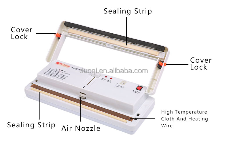 Instant Heating Household Food Vacuum Sealer 300A Impulse Sealer for Longer Shelf Life
