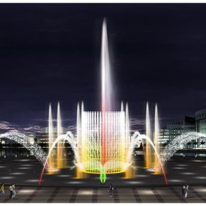 outdoor spraying water fountain