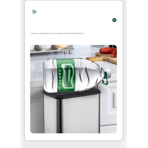 Kitchen Household Wall-mountable and Tabletop Dual-use Stainless Steel Trash Can with Lid