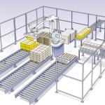 Automatic Stacking Palletizer Robot / Bag Palletizer Machine Single Column