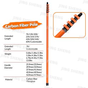 50ft Anti-Spin Carbon Fiber Telescopic Window Cleaning Pole For high-rise window