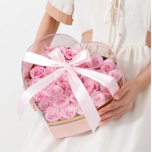 Valentine's Day and Mother's Day Gift Custom Heart-Shaped Flower Box with Rigid