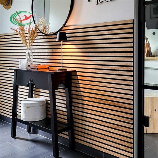 Decorative Ceiling Mounted Acoustic Wall Panels Wood Veneer Panels