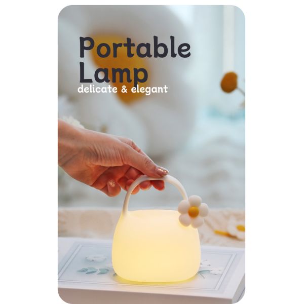 DIY Creative Gift Handbag Silicone Clapping Lamp With Time Bedside Decoration Atmosphere Sleeping Night Light