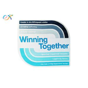 Sew On Backing Custom Woven Patches Germany Winning Together Blue Letter For Company