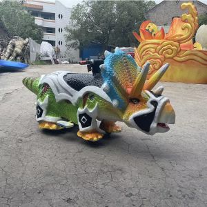 Animatronic Dinosaur Theme Park Rides Snowproof Shape Customized