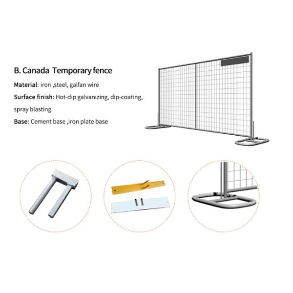 Low Carbon Steel Wire Canada Style Temporary Fencing Heat Treated 55 X 100 MM