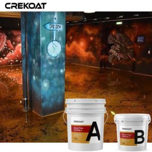 Lava Brown Metallic Epoxy Floor Coating Seamless Transparent