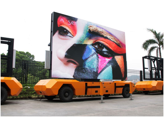 p 3.91 outdoor Rental Mobile Truck LED Display , tri color 1R1G1B LED sign board