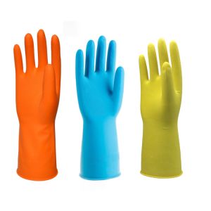 L50g Dip Flocklined Rubber Gloves For Washing Dishes