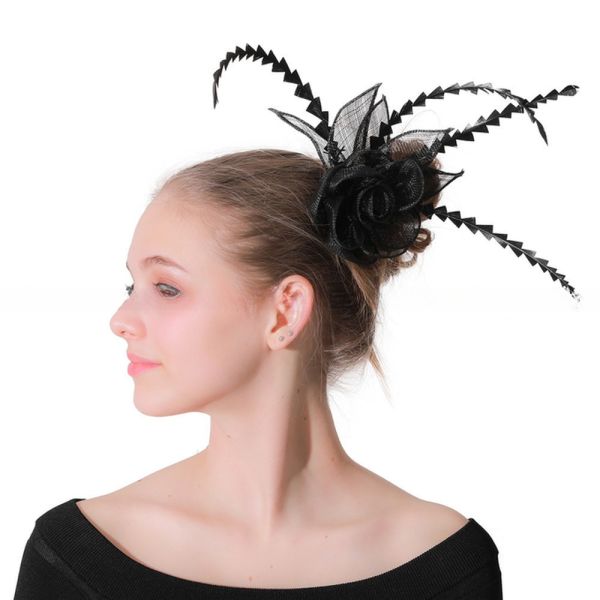 Age Group Adults Elegant Wedding Hair Feather Fascinator for Church Hats 15*30 cm