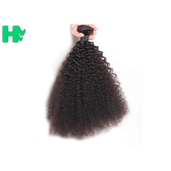 Black Natural Human Hair Extensions , 100% Virgin Peruvian Kinky Culry Hair