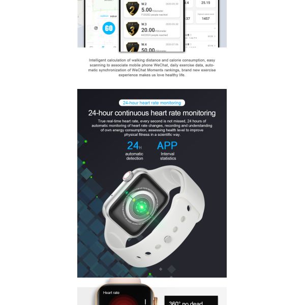 IWO MC57 180MAH 1.57 Inch Dial Heart Rate Monitor 2hrs Charging