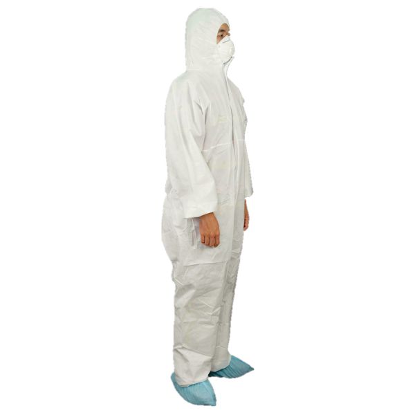 Buy CE Standard Type 5/6 SMS Hooded Disposable Coverall Breathable Disposable Workwear at wholesale prices