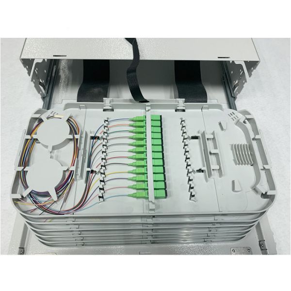 Buy 72FO Rack Mount Patch Panel LC Duplex 1x8 PLC With Sliding Trays at wholesale prices