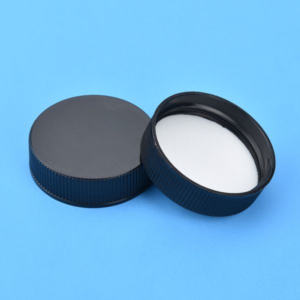 Buy Black 11.3mm Height Plastic Screw Cap Custom Logo at wholesale prices