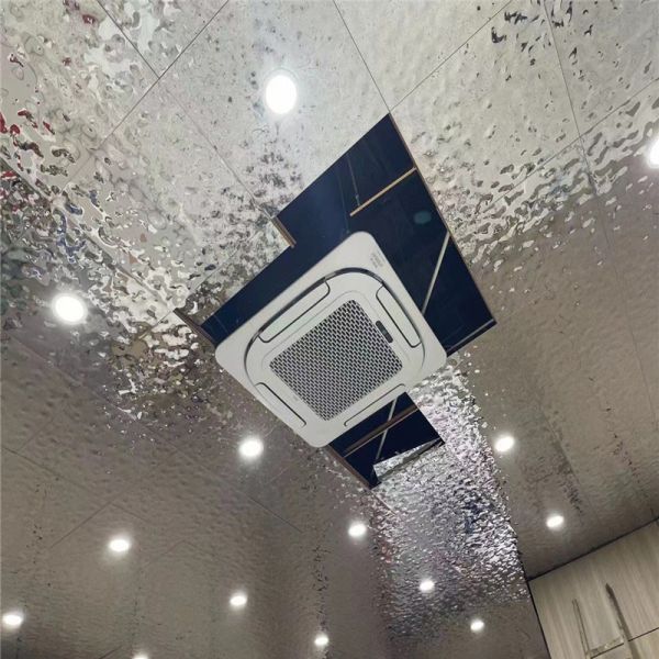 Buy 600x600mm Water Ripple Stainless Steel Ceiling Panel Sharp Edge at wholesale prices