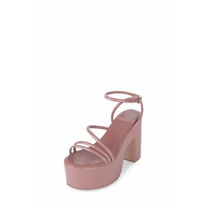 Glazed Leather Womens Wedge Heeled Shoes