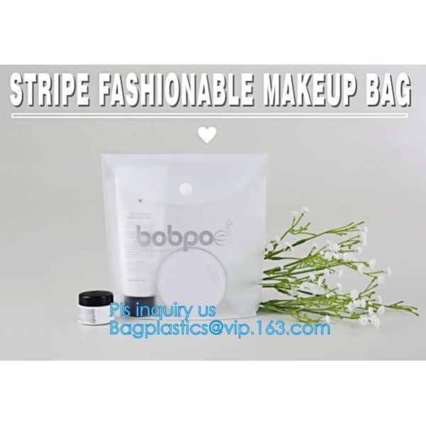 PVC Makeup bag Organiser Black Frosted translucence plastic pvc bag transparent bag, korean cosmetic bag makeup, handle