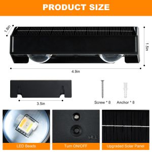 Solar Powered Wall Lights for Exterior Waterproof LED Garden RGB Warm Wall