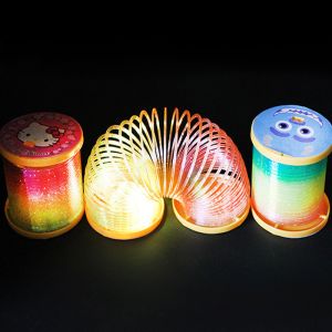 Children's colorful luminous plastic spring rainbow magic circle toy