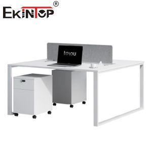 White Office Cubicle Computer Workstation Furniture 5 Years Warranty
