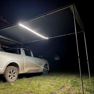 Secure Black Uv Resistant Roof Rack Awning With Sides Pull Out Awning