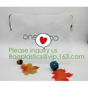 Nylon Zipper Pvc Bag Promotional Customize Logo Print Transparent PVC Plastic