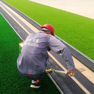 50mm Pile Height Artificial Football Pitch Disease Resistant Weaving Technique