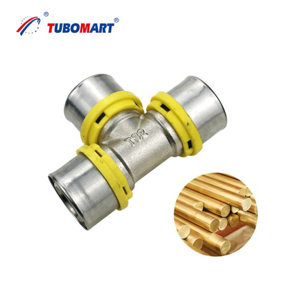 Tubomart OEM Brass Press Fittings STRAIGHT FEMALE UNION for Plastic Gas & Water