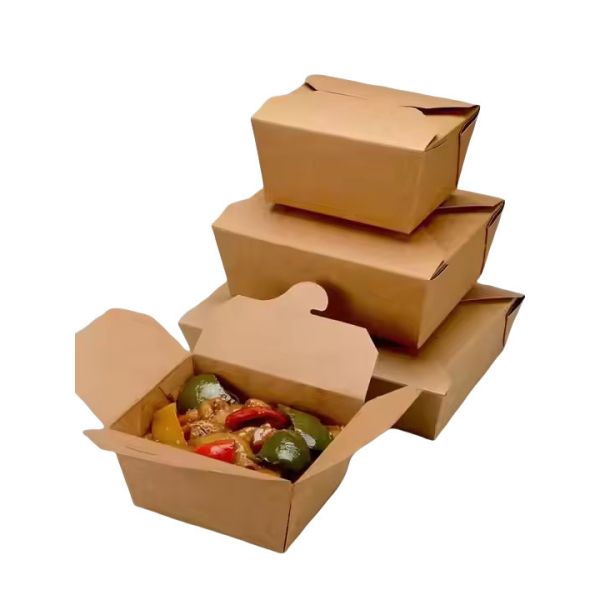Wholesale customized takeaway food packaging boxes made of biodegradable kraft
