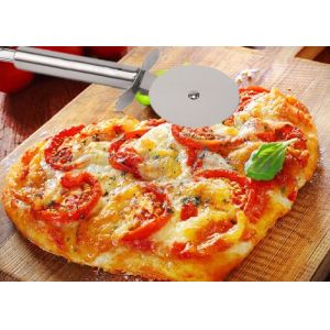 Custom SS304 Stainless Steel Kitchen Tools Pizza Cutter With PP Wooden Handle