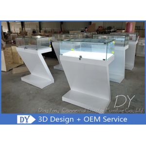 Custom Fashion Modern Retail Glass Jewelry Display Cases With Light