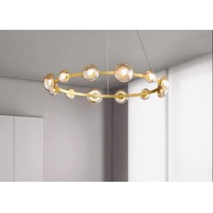 Round pendant lamp long glass lamp for homedecor unique design for home LED bulb