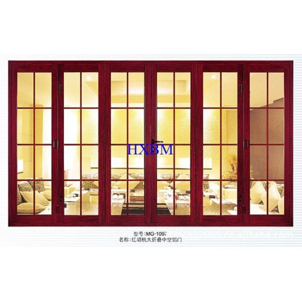 Buy Timber Look Aluminium Doors With Wooden Finish With 6063 -T5 Aluminum Profile at wholesale prices
