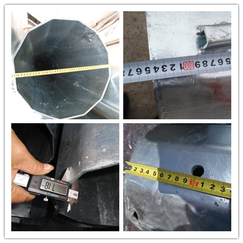 Wind Proof Conical Tapered Galvanized Steel Pole For Distribution Line Project