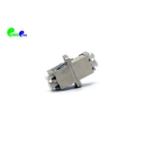 LC SM Duplex Metal Fiber Optic Adapter With Flange Low Insertion Loss