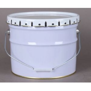 3 Gallon Short White Open Head Steel Pail With Lid And Handle