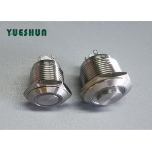 24V SS 4 Pin 16mm 2NO2NC Flat Led Momentary Push Button Switch