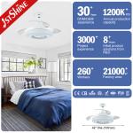 Embedded Industrial 6 Speeds Remote Control Retractable Ceiling Fan With LED