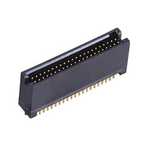 black plastic 1.27 Box Header 50Pin SMT LCP With Diff.Post high temperature