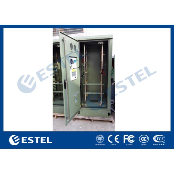 19 Inch Double Wall Green Outdoor Telecom Cabinet For Wireless Communication