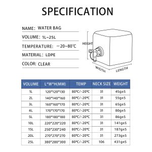 Portable Square Shape Water Container for Camping Collapsible and Eco Friendly