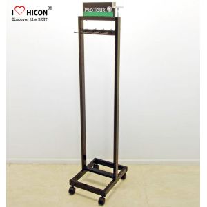 4-Caster Retail Store Custom Metal Floor Stand Leather Belt Display Rack